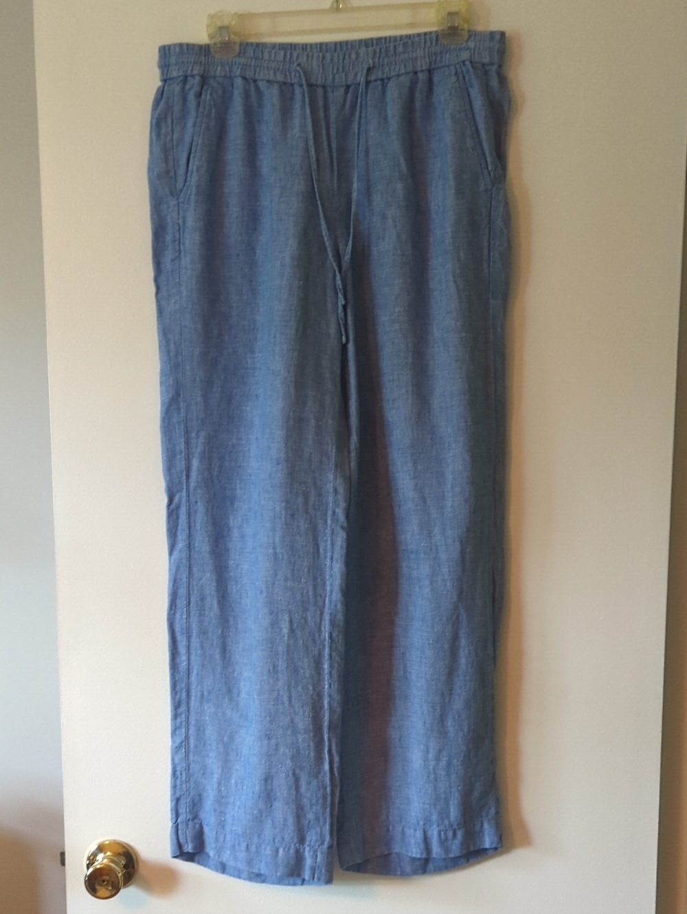 Talbots Light Blue Linen Wide-Leg Pants 6